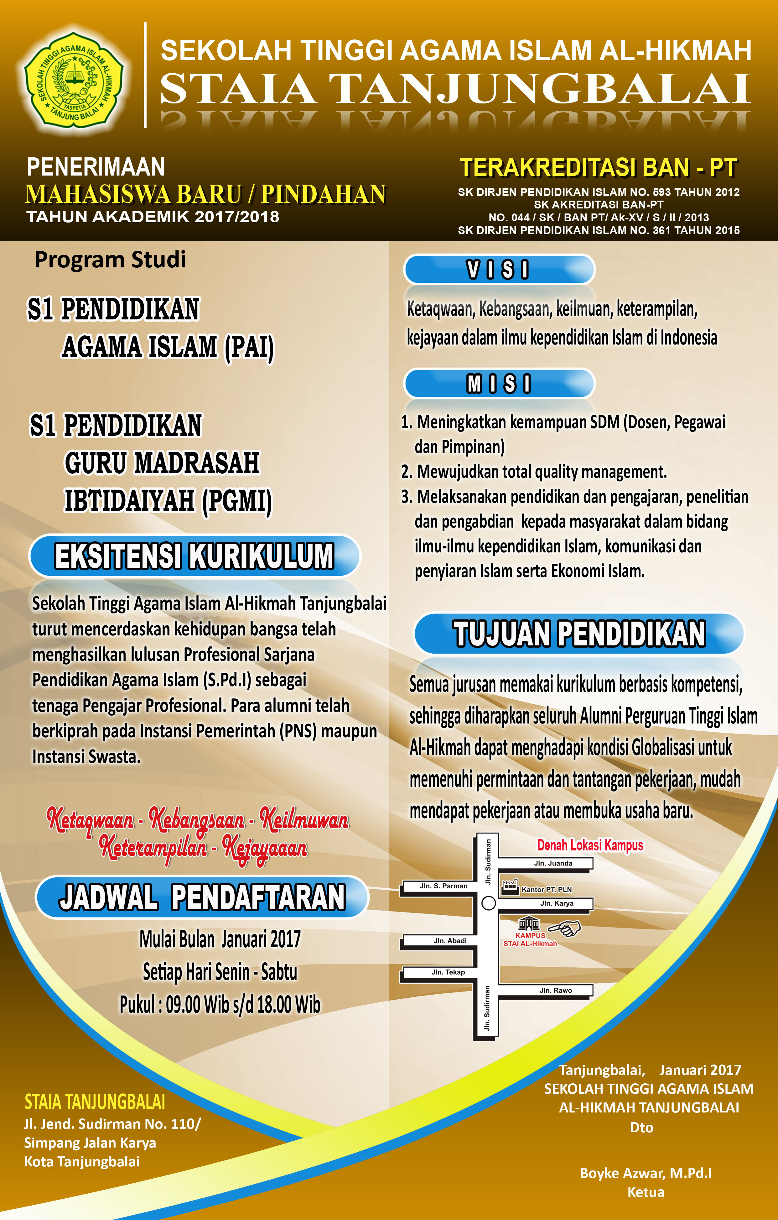 Brosur Penerimaan Mahasiswa/wi baru T.A 2017-2018