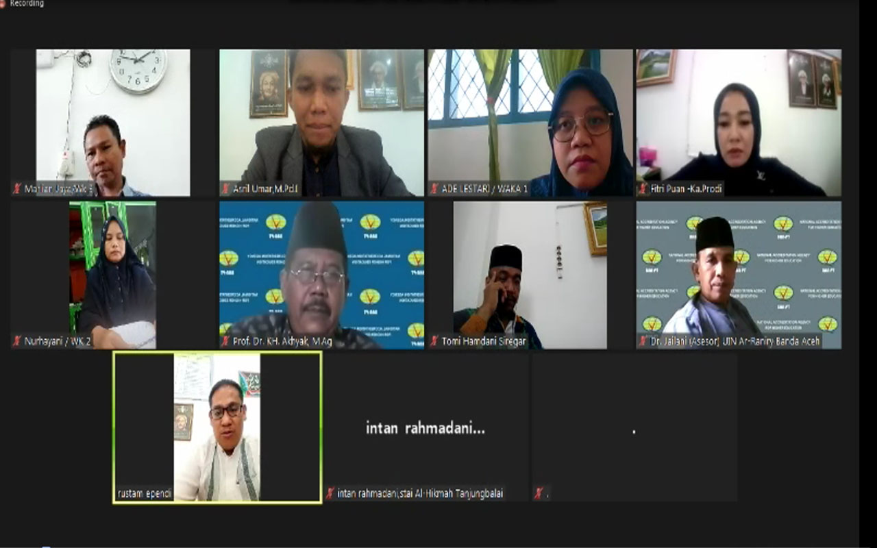 Prodi PAI STAI AL-Hikmah Tanjungbalai  Selenggarakan Akreditasi Daring Via Zoom Meeting